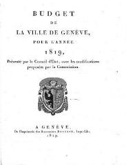 8 vues bud_1819 Budget de la Ville de Genève pour l'année 1819