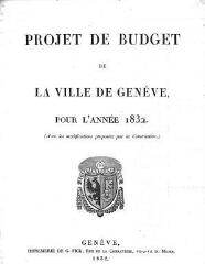 30 vues bud_1832 Budget de la Ville de Genève pour l'année 1832