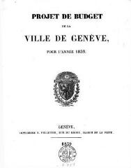 28 vues bud_1839 Budget de la Ville de Genève pour l'année 1839
