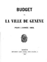 20 vues bud_1869 Budget de la Ville de Genève pour l'année 1869