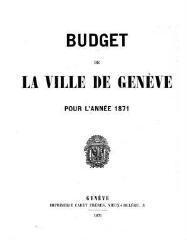 22 vues bud_1871 Budget de la Ville de Genève pour l'année 1871