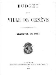25 vues bud_1881 Budget de la Ville de Genève pour l'année 1881