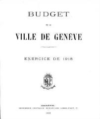 104 vues bud_1918 Budget de la Ville de Genève pour l'année 1918