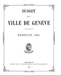 100 vues bud_1931 Budget de la Ville de Genève pour l'année 1931