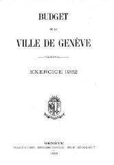 88 vues bud_1932 Budget de la Ville de Genève pour l'année 1932