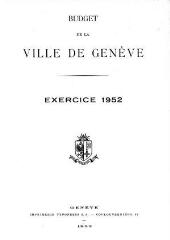 78 vues bud_1952 Budget de la Ville de Genève pour l'année 1952