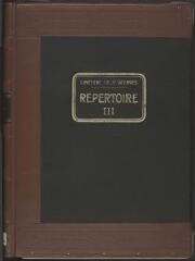 150 vues  - 552.D.1/46 Cimetière de Saint-Georges : répertoire des tombes à la ligne, carrés 47-56, 3ème tour (ouvre la visionneuse)