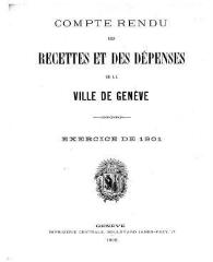 96 vues  - crf_1901 Compte rendu des recettes et des dépenses de la Ville de Genève : pour l\'exercice 1901 (ouvre la visionneuse)