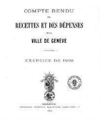 98 vues  - crf_1903 Compte rendu des recettes et des dépenses de la Ville de Genève : pour l\'exercice 1903 (ouvre la visionneuse)