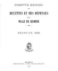 108 vues  - crf_1926 Compte rendu des recettes et des dépenses de la Ville de Genève : pour l\'exercice 1926 (ouvre la visionneuse)