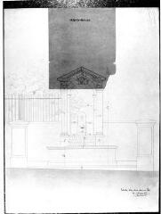 1 vue  - 252.D.1/153 Beauregard, Rue de; Plan de la fontaine vue de face; signé par Guillebaud (ouvre la visionneuse)