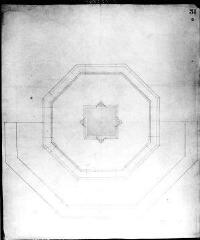 1 vue  - 252.D.1/158 Dorcière, Place; Fontaine des quatre saisons; Plan de la fontaine vue du dessus (ouvre la visionneuse)