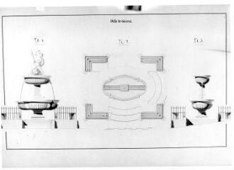 1 vue  - 252.D.1/2 Plans de fontaines, vues selon divers angles, et coupe transversale (ouvre la visionneuse)