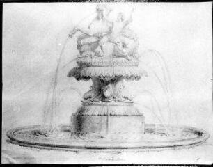 1 vue 252.D.1/49 Dessin de fontaine; signé par Leeb