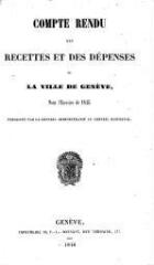 35 vues  - crf_1845 Compte rendu des recettes et des dépenses de la Ville de Genève : pour l\'exercice 1845 (ouvre la visionneuse)
