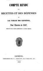 32 vues  - crf_1847 Compte rendu des recettes et des dépenses de la Ville de Genève : pour l\'exercice 1847 (ouvre la visionneuse)
