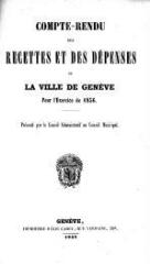 41 vues  - crf_1856 Compte rendu des recettes et des dépenses de la Ville de Genève : pour l\'exercice 1856 (ouvre la visionneuse)
