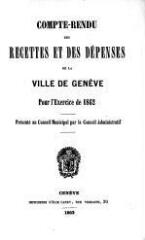 33 vues  - crf_1862 Compte rendu des recettes et des dépenses de la Ville de Genève : pour l\'exercice 1862 (ouvre la visionneuse)