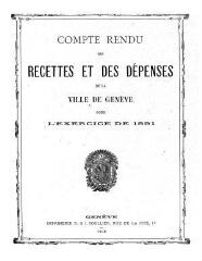 49 vues  - crf_1891 Compte rendu des recettes et des dépenses de la Ville de Genève : pour l\'exercice 1891 (ouvre la visionneuse)